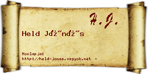 Held Jónás névjegykártya